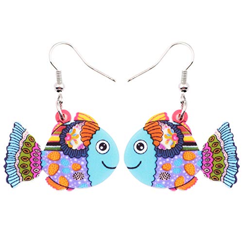 DUOWEI Neuheit Cartoon tropische Fische Acryl Ohrringe bunte Marine Life Schmuck Geschenke (Mehrfarbig) von DUOWEI