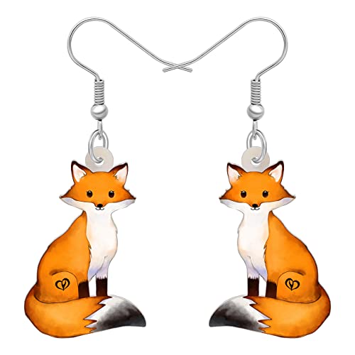 DUOWEI Cartoon Fuchs Ohrringe Füchse Baumeln Süß Tiere Schmuck Geschenke für Frauen Mädchen (Fuchs C) von DUOWEI