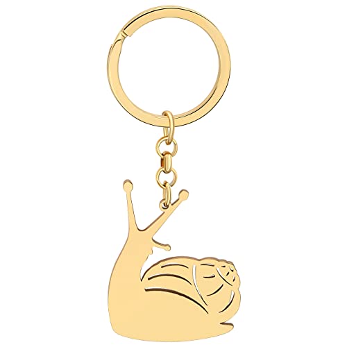 DUOWEI Cute 18K Gold Edelstahl Schnecke Schlüsselanhänger Anhänger Charms Tiere Dekor Geschenke für Damen Mädchen (Gold) von DUOWEI