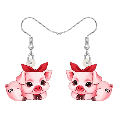 DUOWEI Cute Acryl Pinke Schwein Ohrringe Pig Schmuck Schweine Geschenk Für Damen Frauen Mädchen Schweinefans (Schwein C) von DUOWEI