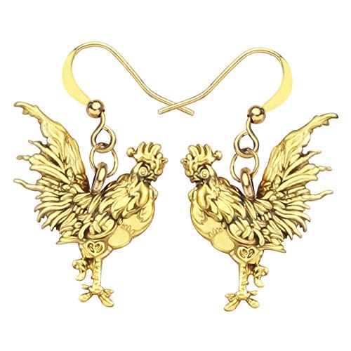 DUOWEI Cute Chicken Hühner Zubehör Geschenke Emaille Huhn Hühner Ohrringe Dangle Schmuck Für Damen Frauen (Mais) von DUOWEI