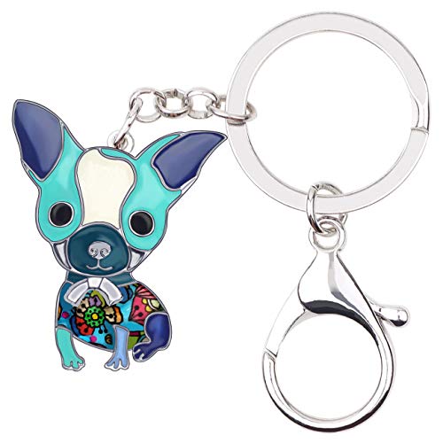 DUOWEI Cute Chihuahua Schlüsselanhänger Geschenke Dainty Hund Schlüsselring Für Damen Frauen Mädchen Autoschlüsselanhänger Charms Zubehör (Ozean) von DUOWEI