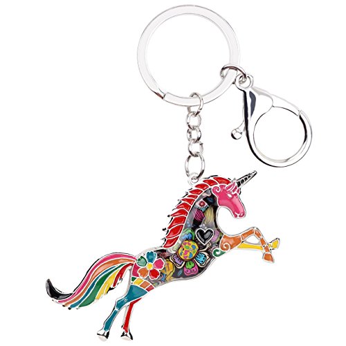 DUOWEI Cute Einhorn Keychain Einhörner Pferd Schlüsselanhänger Schmuck Geschenke Rucksack Auto Charms Unicorn Dekor für Damen Mädchen (Mehrfach) von DUOWEI