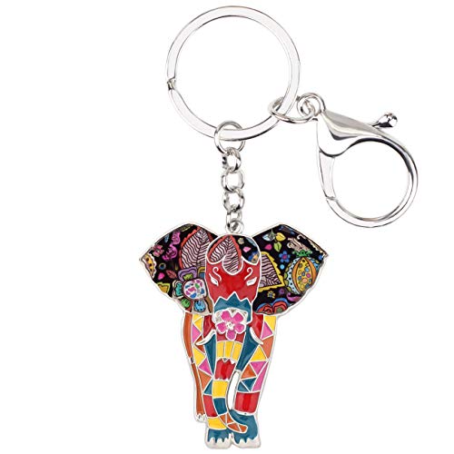DUOWEI Elefant Geschenke für Damen Süße Elefanten Schlüsselanhänger Ring Schmuck Tasche Autozubehör für Teenager Mädchen (Mehrfach) von DUOWEI