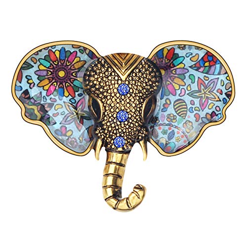 DUOWEI Emaille Glänzend Strass Elefant Brosche Elegante Tiere Anstecknadel Revers Kleidung Schal Frauen Teenager Schmuck Geschenk (Blau) von DUOWEI