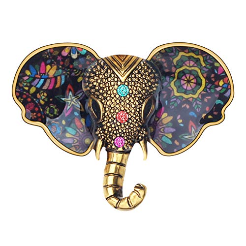 DUOWEI Emaille Glänzend Strass Elefant Brosche Elegante Tiere Anstecknadel Revers Kleidung Schal Frauen Teenager Schmuck Geschenk (Mehrfarbig) von DUOWEI