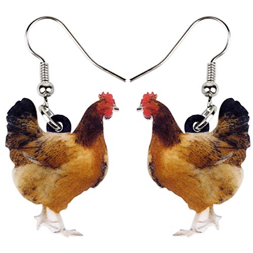 DUOWEI Cute Huhn Ohrringe für Frauen Mädchen Acryl Bauernhof Tiere Schmuck Geschenke (Rost) von DUOWEI