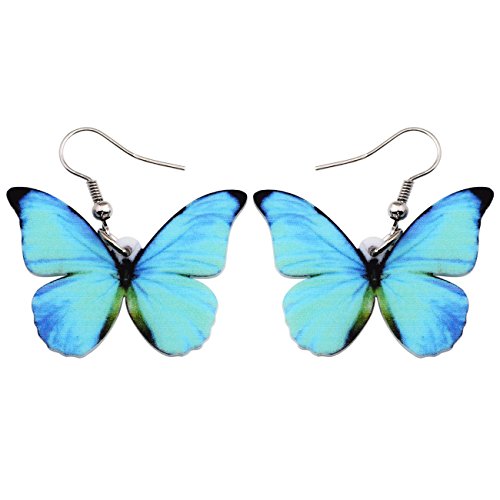 DUOWEI Niedliche Schmetterling Geschenke Acryl Schmetterling Ohrringe baumeln für Frauen Sommer Frühling Charms (Marine) von DUOWEI