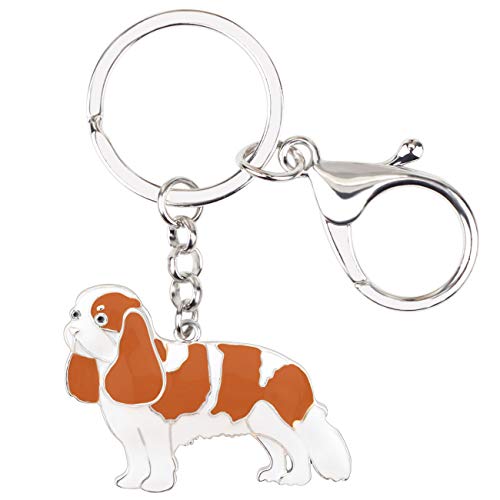 DUOWEI Süß Cavalier King Charles Spaniel Hund Schlüsselanhänger Schlüsselring Handtasche Tasche Charme Geschenke für Frauen Teenager Mädchen (B) von DUOWEI