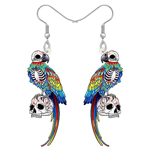 DUOWEI Süß Acryl Papagei Ohrringe Aras Baumeln Schmuck für Frauen Mädchen Jimmy Buffett Urlaub Geschenke (Halloween A) von DUOWEI