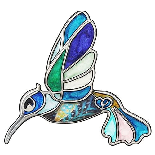 DUOWEI Süß Emaille Hummingbird Vogel Brosche Pins für Frauen Mode (MarineBlau) von DUOWEI