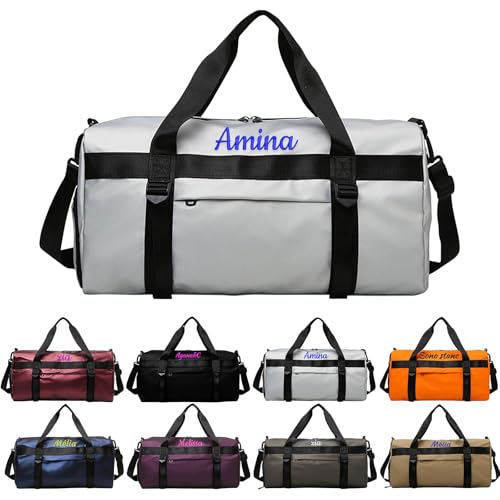 Personalisierte Reisetasche Für Frauen Aufgestickte Namen Individuelle Reisetasche Mit Nassfach Und Schuhfach Reise- Yoga- Und Fitnessstudio-Aufbewahrung Umzugsgeschenk von DUOYUN