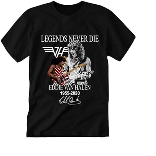 Legends Never Die Eddie Van Halen 1955 Signature Mens T-Shirt Bigsize Size XXL von DUOduoAi