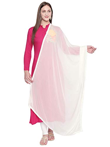 DUPATTA BAZAAR Damen-Dupatta aus Chiffon mit Bordüre, Cremeweiß, Einheitsgröße DUPATTA BAZAAR Damen-Dupatta aus Chiffon mit Bordüre, Cremeweiß, Einheitsgröße von DUPATTA BAZAAR