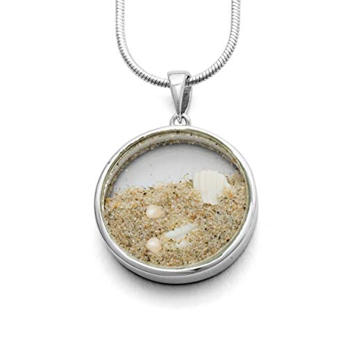 DUR Schmuck Kollektion „Sandsturm“, Ohrhänger, Anhänger und Kette als Set, 925 Sterling Silber mit Strandsand – anlaufsicher rhodiniert, P2936, O4835, K2248 von DUR