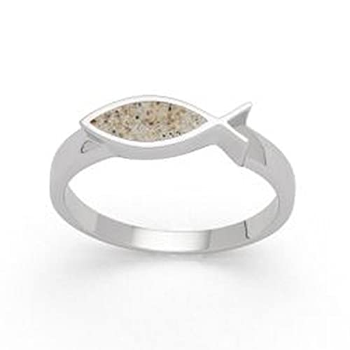DUR Damen Ring"Fisch" Strandsand aus 925er Silber Größe 62 (19.7) R5612.62, 62 (19.7) von DUR-Schmuck