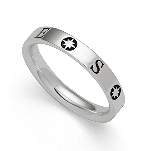 DUR Damen Ring"Kompass" aus 925er Silber Größe 54 (17.2) R5606.54, 54 (17.2) von DUR-Schmuck