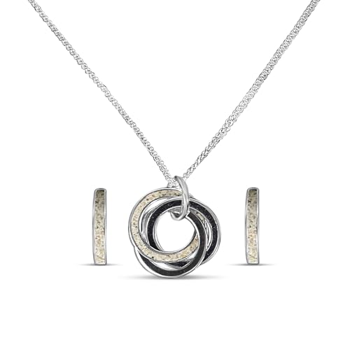 DUR Anhänger, Creole, Flachpanzer-Kette aus 925er Sterling Silber, Strandsand und Lavasand P3135, O4958 von DUR