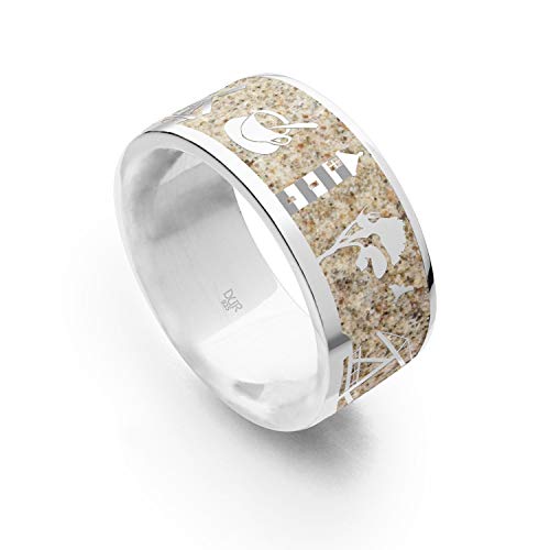 DUR Damen Ring Ostfriesland aus Sterling-Silber und Strandsand in der Farbe Silber-Sand, Größe: 52, R4984.52 von DUR-Schmuck