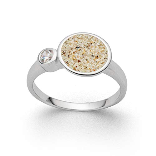 DUR Ring Polarstern aus 925 Sterling Silber mit Strandsand und Zirkonia veredelt, Größe: 56, R5279.56 von DUR