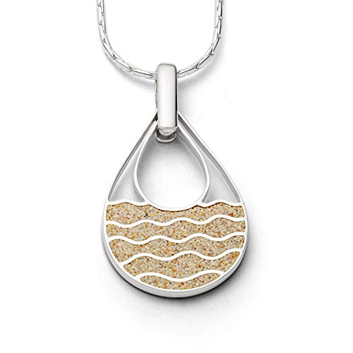 DUR Schmuck großer Anhänger Strandwellen Strandsand, Silber 925/- rhodiniert ( P3583 ) von DUR