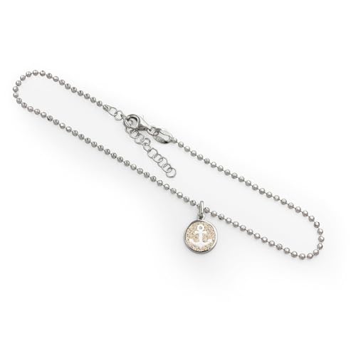 DUR-Schmuck Fußkette HOFFNUNG 2.0 Strandsand Silber 925/- rhod. 22,5cm + 3cm (A1706) von DUR-Schmuck