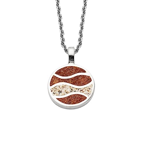DUR Schmuck Kette STRANDWELLEN Strandsand und Bernsteinsand, Silber 925/- rhodiniert 42cm (K2897) von DUR