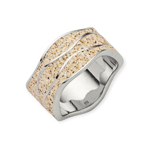 DUR-Schmuck Ring Strandwellen Strandsand, Silber 925/- rhodiniert (R5593) (66 (21,0)) von DUR-Schmuck