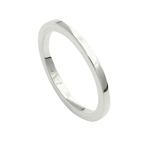 DUR Schmuck zierlicher Damen Ring Silber 925/- (R5282) Bandring, Vorsteckring (56) von DUR