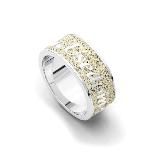 DUR Usedom Ring aus 925 Sterling Silber mit Strandsand, Größe: 52, Silber/Beige, R4683.52 von DUR-Schmuck