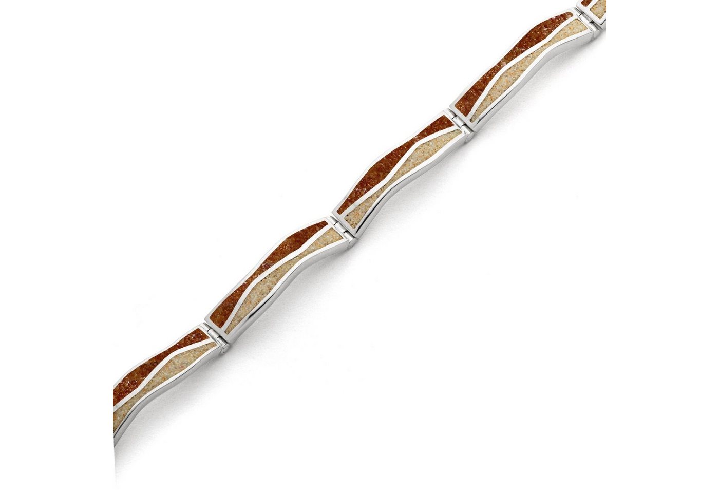 DUR Armband DUR Schmuck: Armband „Welle“ mit Strandsand und Bernsteinsand, rhodini DUR Armband DUR Schmuck: Armband „Welle“ mit Strandsand und Bernsteinsand, rhodini von DUR