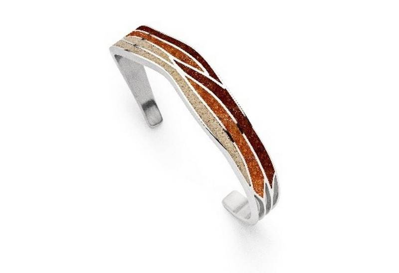 DUR Armband DUR Schmuck: Armspange "Strandwellen" mit Strandsand und Bernsteinsand von DUR