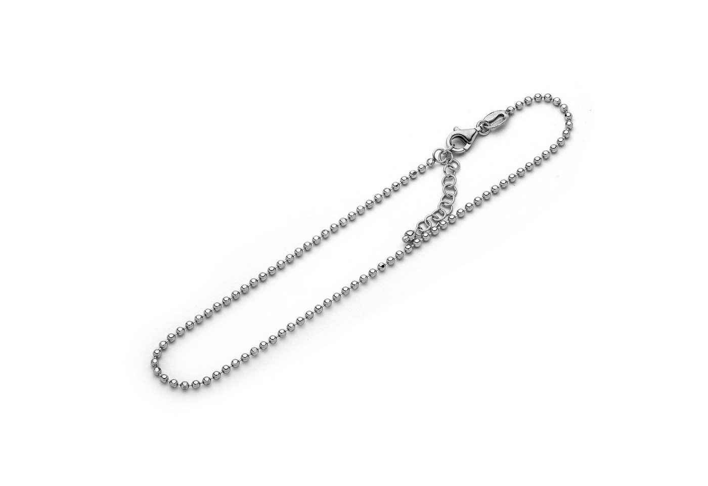 DUR Armband DUR Schmuck: Fußkette "geschliffene Kugel" rhodiniert, A1596 von DUR