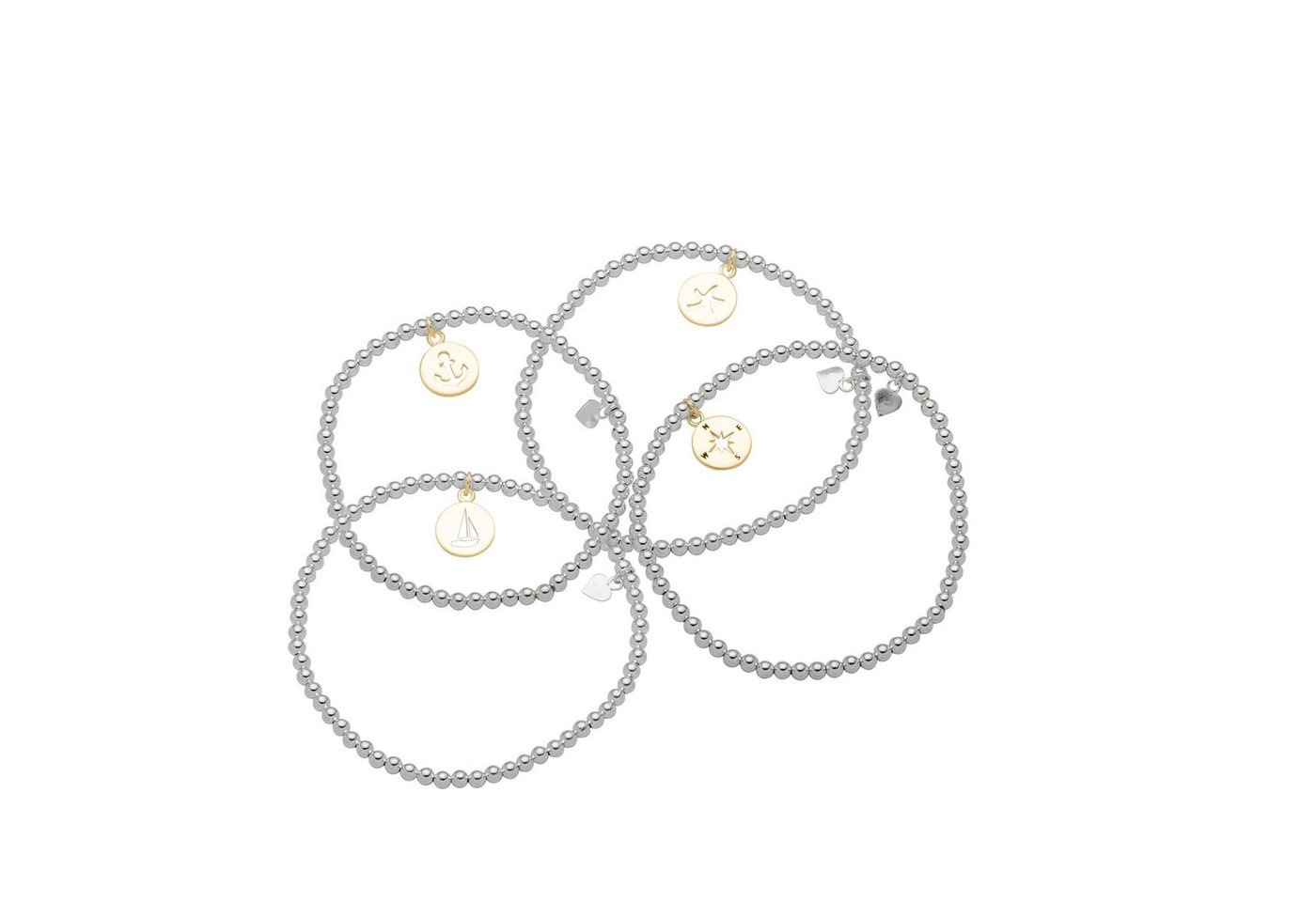 DUR Armband DUR Schmuck: Kugelarmband, Anhänger mit verschiedenen Motiven, vergold von DUR