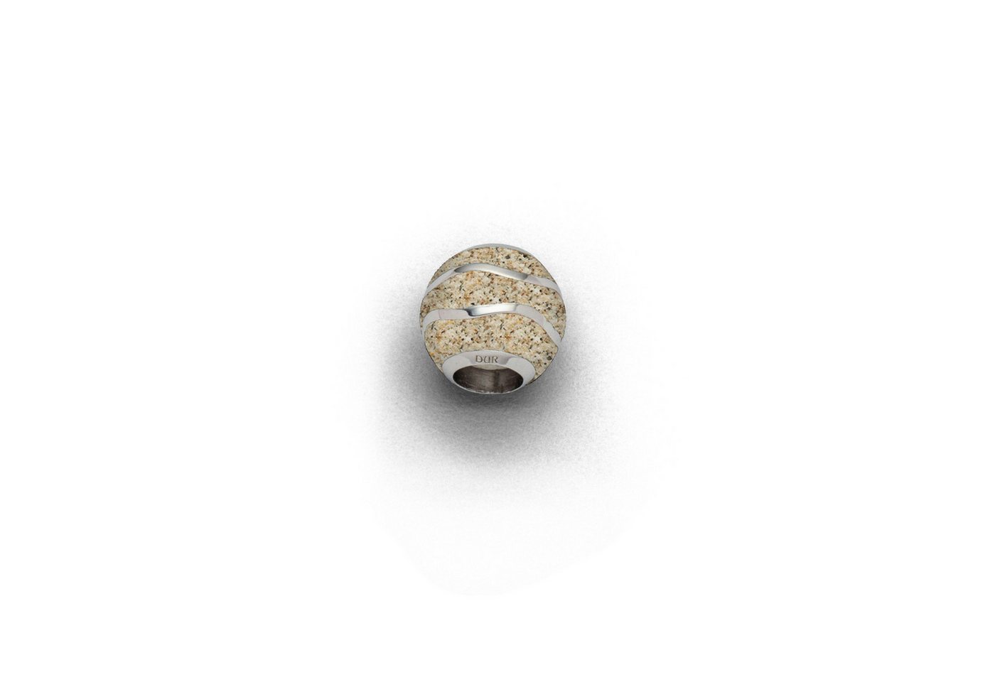 DUR Bead Anhänger P3823 – Silber-Bead „Strandwelle“ mit Strandsand, Ø 11 mm von DUR