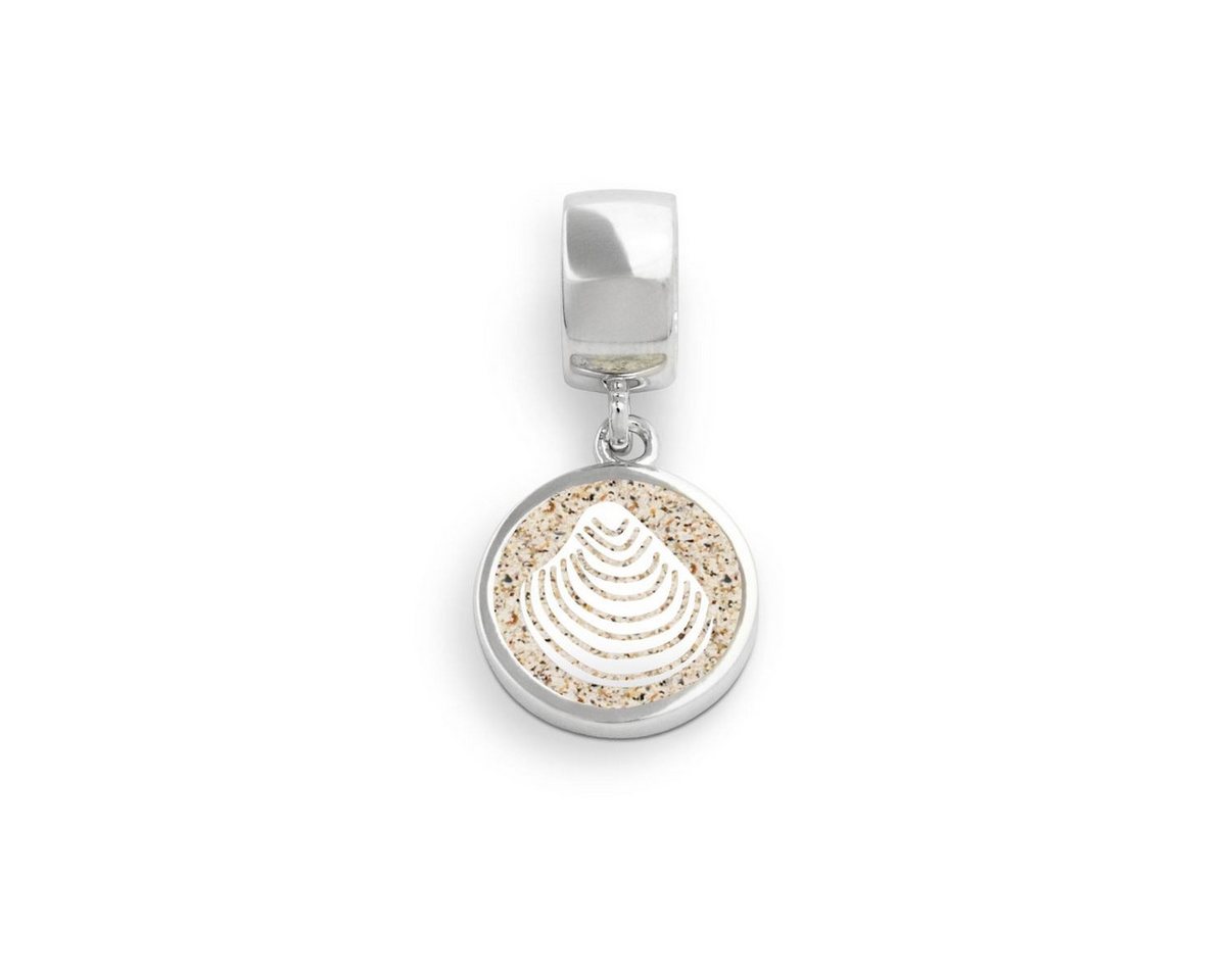 DUR Bead Charm F161 – Muschel-Anhänger mit Strandsand, 925er Silber, Ø 10 mm, mit Öse von DUR
