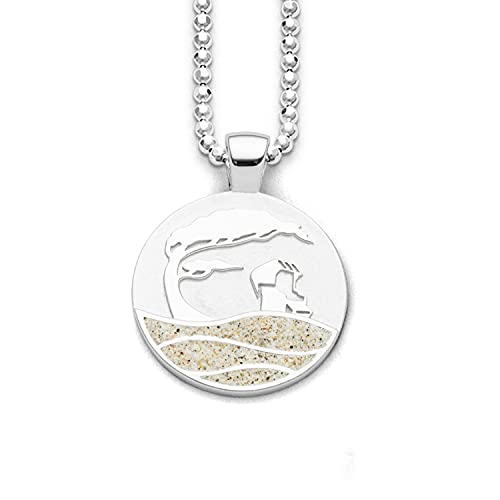 DUR Schmuck Anhänger Strandwellen STRANDSAND LOGO Silber 925/- rhodiniert (P3960) von DUR