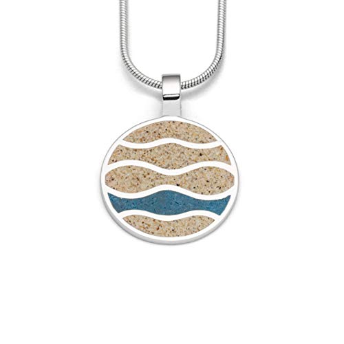 DUR Schmuck Anhänger Strandwellen Strandsand, blauer Steinsand, Silber 925/- rhodiniert ( P3782) von DUR