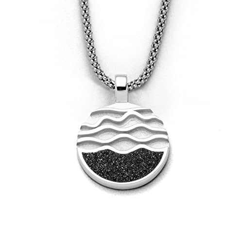 DUR Schmuck Anhänger Strandwellen Lavasand, Silber 925/- rhodiniert (P4047) von DUR