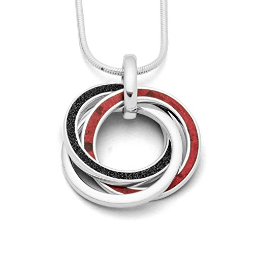 DUR Schmuck Damen Anhänger Erde und Feuer Koralle, Lavasand, Silber 925/- (P3180) von DUR