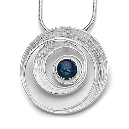 DUR Damen Anhänger Meeresstrudel aus Sterling-Silber und Kyanit in der Farbe Silber-Blau, Maße: 26mm, P3056 von DUR