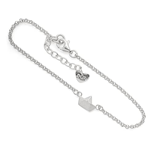 DUR Damen Erbsarmband aus 925er Sterling-Silber mit Muschel Silber, Länge: 16,5 cm, A1742 von DUR