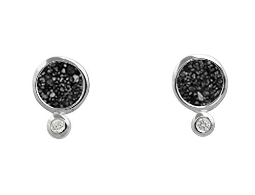 DUR Schmuck Damen Ohrstecker POLARSTERN Lavasand, Silber 925/- rhodiniert (O5053) von DUR