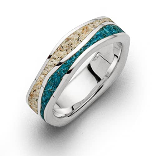 DUR Damen Ring"Steinsand" aus 925er Silber Größe 66 (21.0) R5105.66, 66 (21.0) von DUR