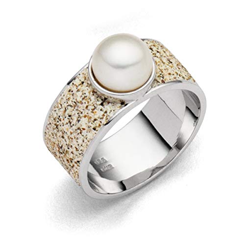 DUR Damen Ring"Strandperle" aus 925er Silber Größe 60 (19.1) R4924.60, 60 (19.1) von DUR