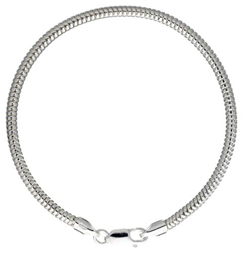 DUR Damen Schlangenarmband dick 3 mm ca. 20 cm 925er Silber aus 925er Silber A1134.20, 20 von DUR-Schmuck