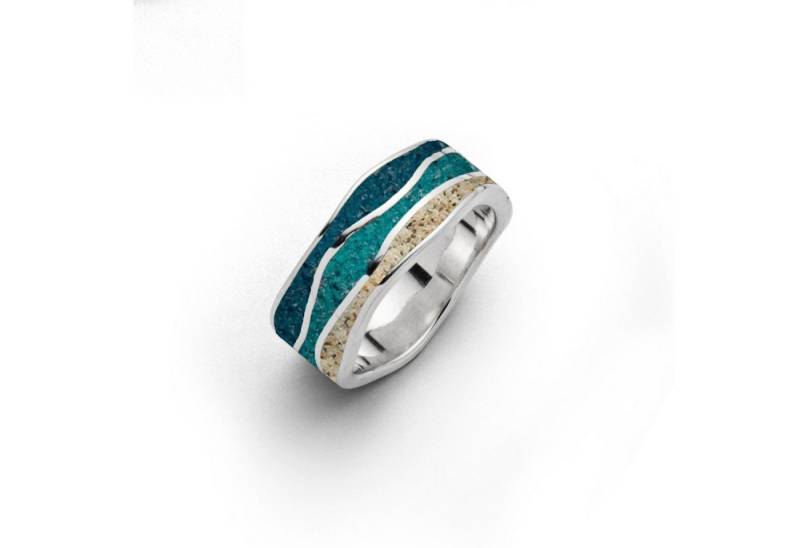 DUR Fingerring DUR Schmuck: Ring, "Strandwellen", mit Strandsand und Steinsand, R5588 von DUR