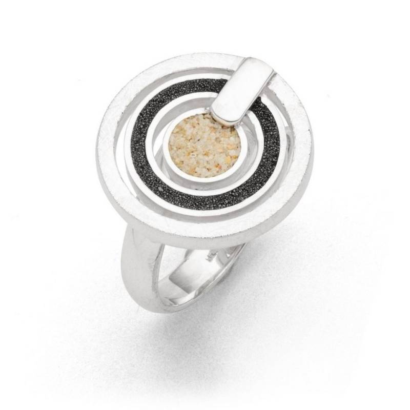 DUR Fingerring DUR Schmuck: Ring "Schwarzer Pirat groß" mit Strandsand und Lavasand R von DUR