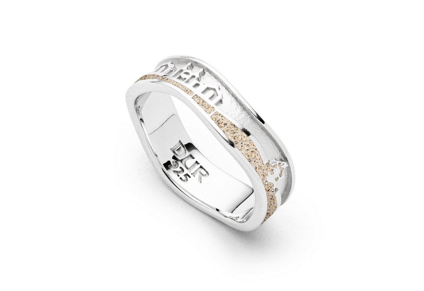 DUR Fingerring DUR Schmuck: Ring Strandwellen "Rügen", schmal, 4 Motive, mit Strandsa von DUR
