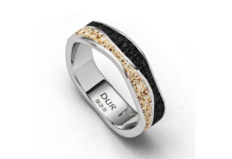 DUR Fingerring DUR Schmuck: Ring "Welle Sand/Lavasand" mit Strandsand und Lavasand R5 von DUR